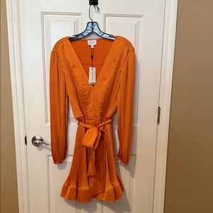 Milly Orange Long Sleeve Dress